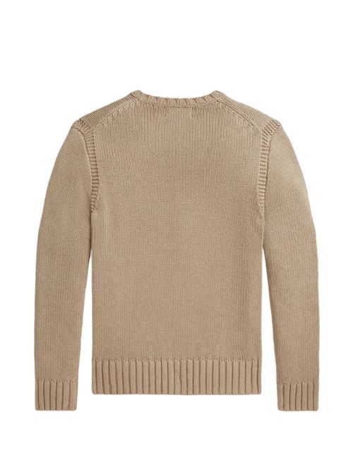 Maglia bambino Polo Ralph Lauren beige con bandiera intarsiata RALPH LAUREN KIDS | B18575001